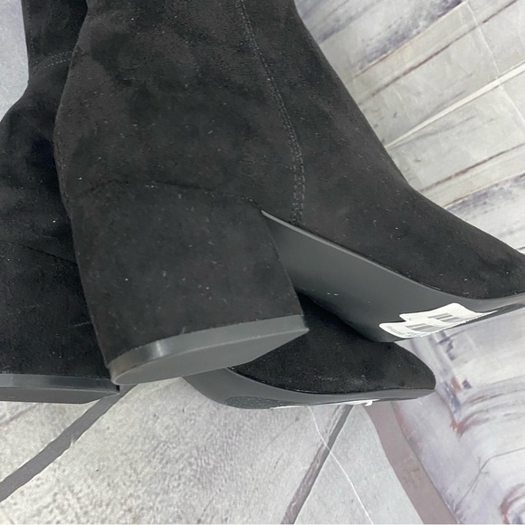 Steve Madden Eagerly Over The Knee Boots Suede Ties Pointed Toe Black 7.5M NEW - Picture 15 of 16